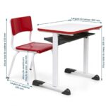 Conjunto Escolar Vermelho com Mesa e Cadeira 03 a 06 Anos
