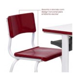 Conjunto Escolar Vermelho com Mesa e Cadeira 06 a 10 Anos