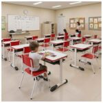 Conjunto Escolar Vermelho com Mesa e Cadeira 03 a 06 Anos