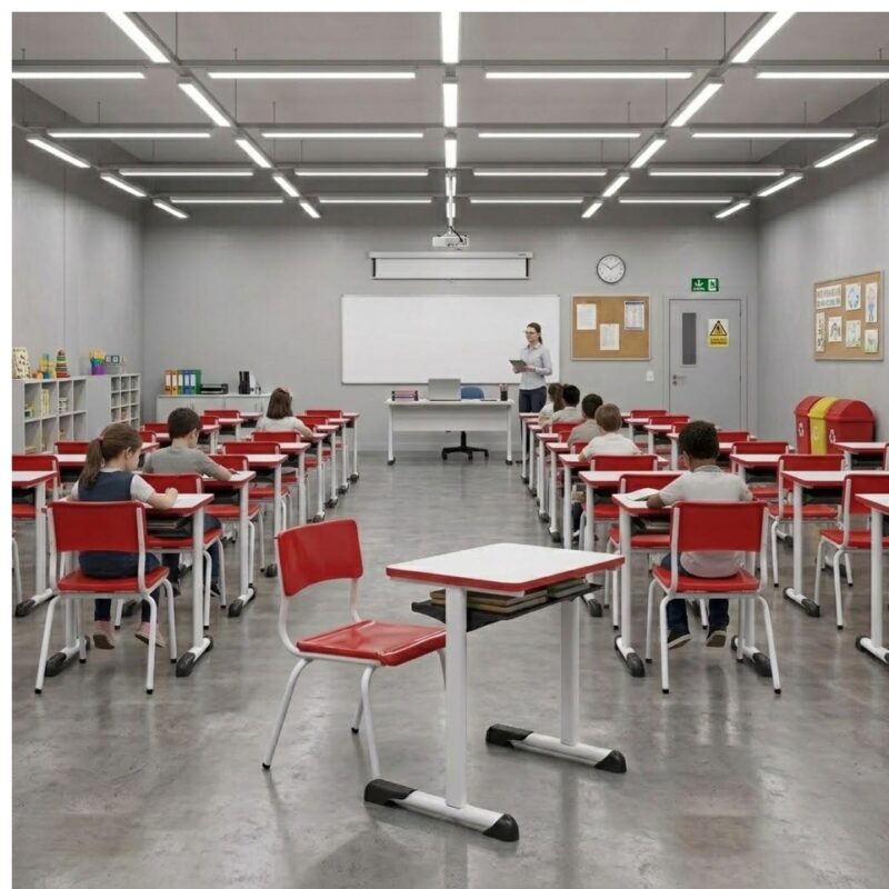 Conjunto Escolar Vermelho com Mesa e Cadeira 03 a 06 Anos