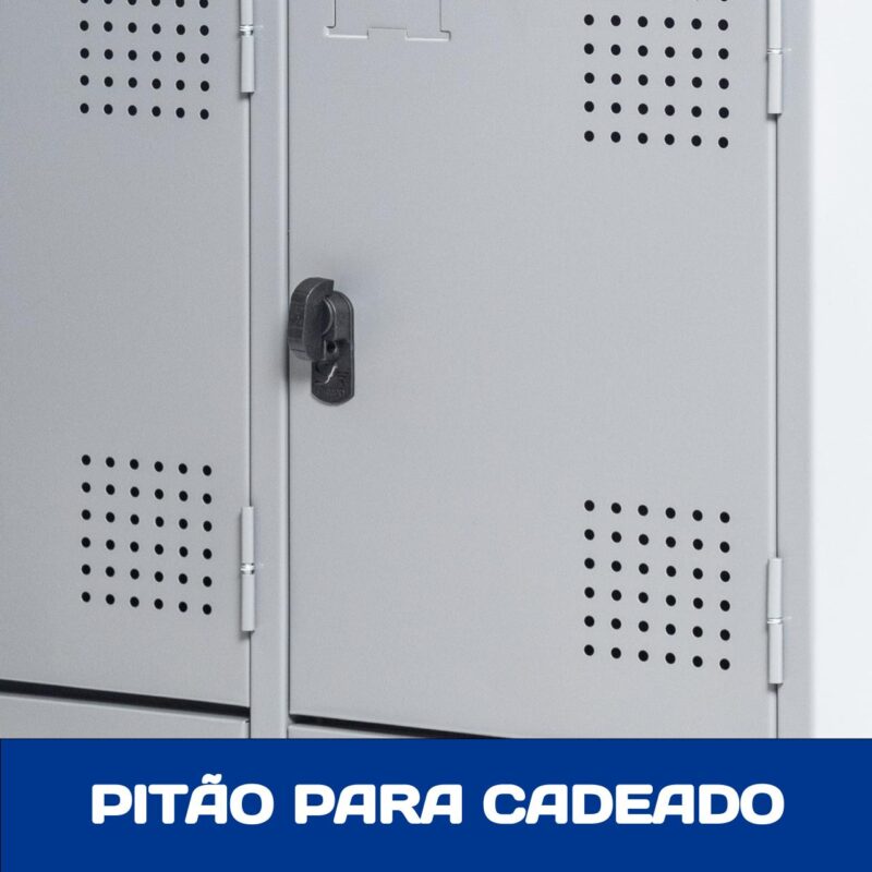 Armário Roupeiro de Aço c/ 12 Portas PEQUENAS - 1,95x0,92x0,40m - SA - CZ/CZ - 14001