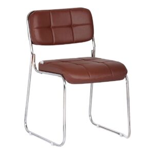 Cadeira Interlocutor Tela DUBAI (Fixa) base Cromada - PMD - Cor Preto - 31018