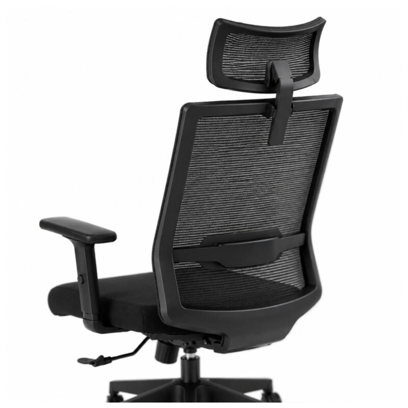 Cadeira de Escritório Cadeira Presidente Ergonômica com Apoio de Cabeça — Preta