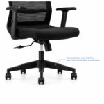 Cadeira de Escritório Cadeira Presidente Ergonômica com Apoio de Cabeça — Preta