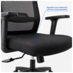 Cadeira de Escritório Cadeira Presidente Ergonômica com Apoio de Cabeça — Preta