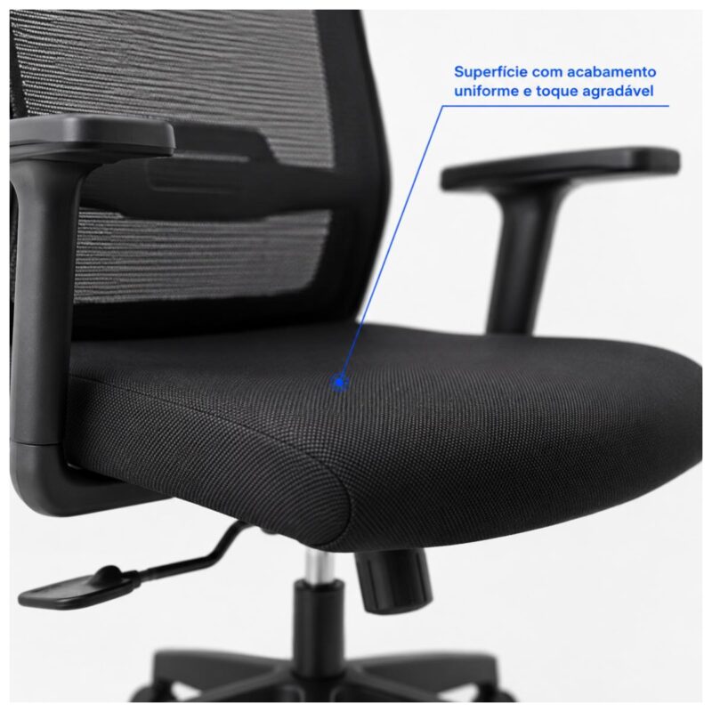 Cadeira de Escritório Cadeira Presidente Ergonômica com Apoio de Cabeça — Preta