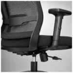Cadeira de Escritório Cadeira Presidente Ergonômica com Apoio de Cabeça — Preta