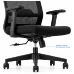 Cadeira de Escritório Cadeira Presidente Ergonômica com Apoio de Cabeça — Preta