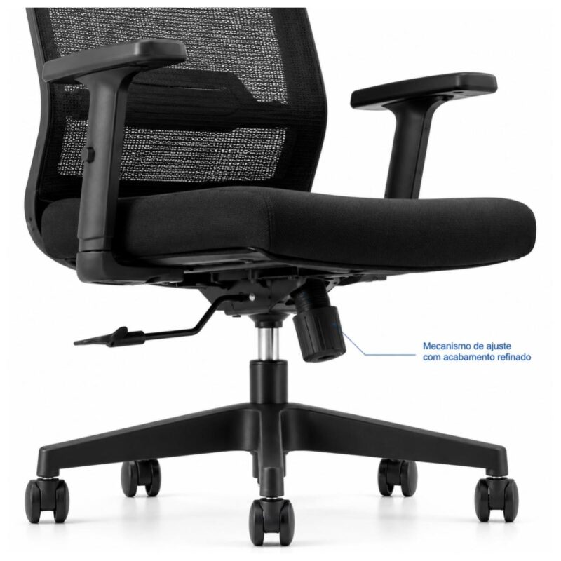 Cadeira de Escritório Cadeira Presidente Ergonômica com Apoio de Cabeça — Preta