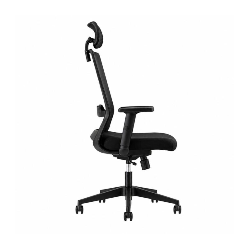 Cadeira de Escritório Cadeira Presidente Ergonômica com Apoio de Cabeça — Preta