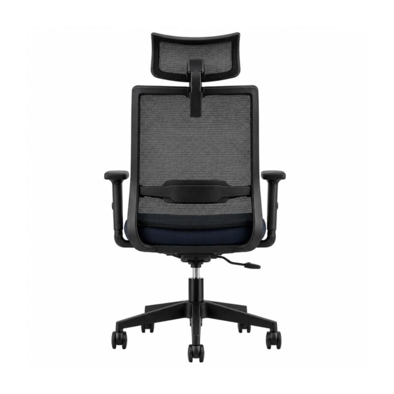 Cadeira de Escritório Cadeira Presidente Ergonômica com Apoio de Cabeça — Preta