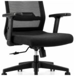 Cadeira de Escritório Cadeira Presidente Ergonômica com Apoio de Cabeça — Preta