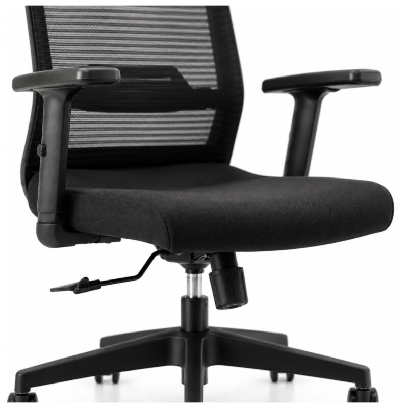 Cadeira de Escritório Cadeira Presidente Ergonômica com Apoio de Cabeça — Preta