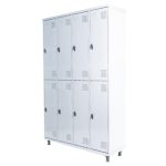 Armário Roupeiro de Aço c/ 08 Portas GRANDES - 1,95x1,22x0,40m - SA - CZ/CZ - 14003