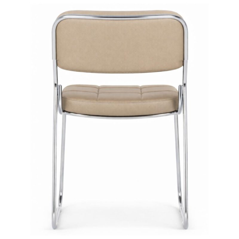 Cadeira Interlocutor Estofada Denver - Cor Fendi - 30406