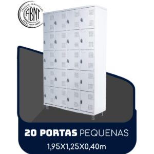 Roupeiro de Aço 20 portas Pequenas - 1,95x1,25x0,40m - CZ/CZ - SA - 14004