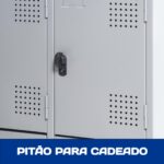 Armário Roupeiro de Aço c/ 04 Portas PEQUENAS 1,95x0,34x0,40m PEQUENAS - SA - CZ/CZ - 14011
