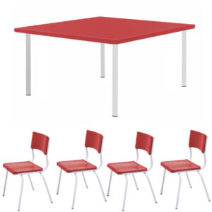 Kit Escolar Individual AZUL – (Mesa e Cadeira) – JUVENIL – MADEIRA - COR AZUL - 40091