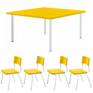 Kit Escolar Individual AZUL – (Mesa e Cadeira) – INFANTIL – MADEIRA - COR AZUL - 40085