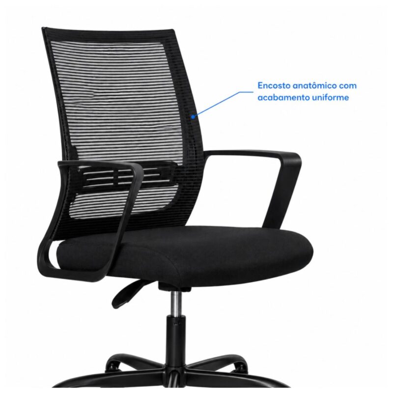 Cadeira de Escritório Cadeira de Escritório Presidente Ergonômica Giratória Preta