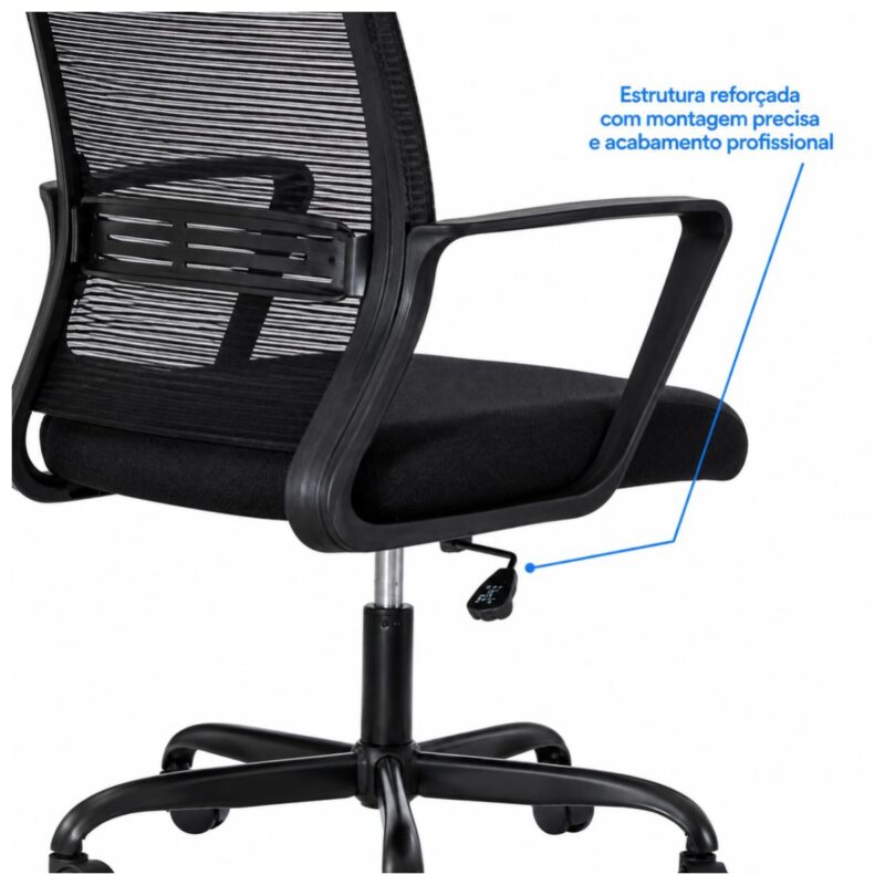 Cadeira de Escritório Cadeira de Escritório Presidente Ergonômica Giratória Preta