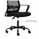 Cadeira de Escritório Cadeira de Escritório Presidente Ergonômica Giratória Preta