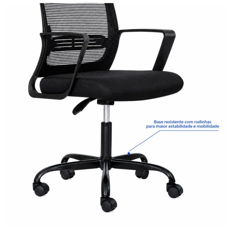 Cadeira de Escritório Cadeira de Escritório Presidente Ergonômica Giratória Preta