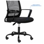 Cadeira de Escritório Cadeira de Escritório Presidente Ergonômica Giratória Preta
