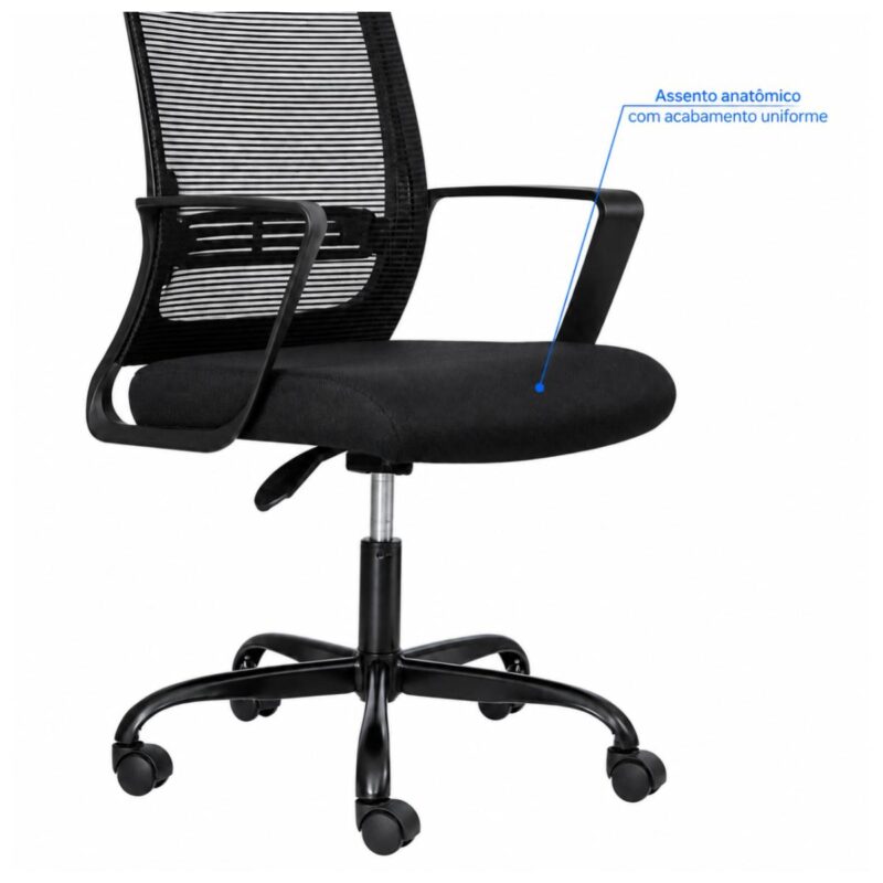 Cadeira de Escritório Cadeira de Escritório Presidente Ergonômica Giratória Preta