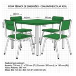 Conjunto Escolar Coletivo Infantil 4 Cadeiras 03 a 06 Anos