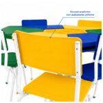 Conjunto Escolar Hexagonal Coletivo com 6 Lugares