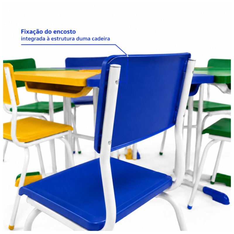 Conjunto Escolar Hexagonal Coletivo com 6 Lugares