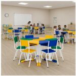 Conjunto Escolar Hexagonal Coletivo com 6 Lugares