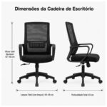 Cadeira de Escritório Cadeira de Escritório Confortável com Encosto Telado e Almofada Macia