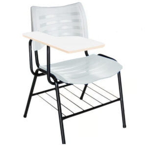 Cadeira Universitária Plástica Prancheta MDF - COR BRANCO - MRPLAST - 34030