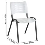 Cadeira Fixa 04 Pés Plástica (Polipropileno) - Cor Branco - MRPLAST - PMD - 31236