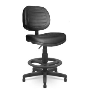 Cadeira Caixa Executiva Costurada C/ Braços Reguláveis - Base PMD - Cor Preto - 35027