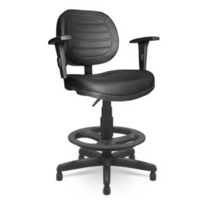 Cadeira Caixa Executiva Lisa com Braço Regulável - (Aranha PMD) - Cor Preta - 35029
