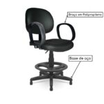 Cadeira Caixa Executiva Lisa com Braço Corsa - (Aranha PMD) - Cor Preta - 35026