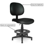 Cadeira Caixa Executiva Lisa com Braço Regulável - (Aranha PMD) - Cor Preta - 35030