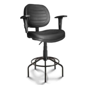 Cadeira Caixa Executiva Costurada Braço Regulável - (Aranha MARTIFLEX) - Cor Preta - 35034