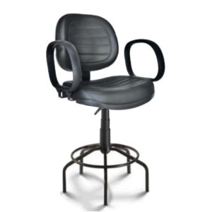 Cadeira Caixa Executiva Costurada Braço Corsa - (Aranha MARTIFLEX) - Cor Preta - 35035