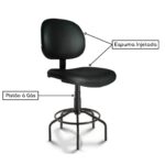Cadeira Caixa Executiva Lisa sem Braços - (Aranha MARTIFLEX) - Cor Preta - 35031