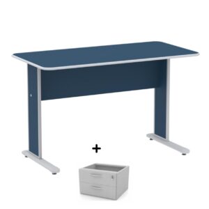 Mesa Escritório 1,20x0,60m c/ Gavetas - Cor Azul - MAXXI - PANDIN - 44085