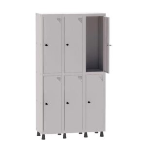 Roupeiro de Aço PAM c/ 06 PORTAS GRANDES - 1,80x1,03x0,32m - CZ/CZ - PANDIN - 74203