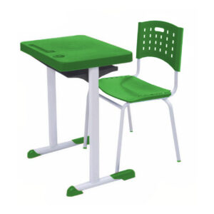 Kit Escolar Individual AZUL – (Mesa e Cadeira) – ADULTO – TAMPO PLÁSTICO - COR VERDE - REALPLAST - 54006