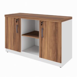 Armário Baixo Credenza – 1,20×0,73X0,45m NOGAL SEVILHA/BRANCO - 34312