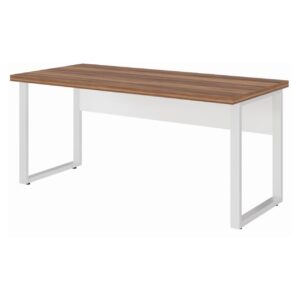 Mesa Escritório PÉ QUADRO 1,70x0,70m -S/ Gavetas - NOGAL SEVILHA / BRANCO 34301