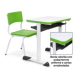Conjunto Escolar Verde com Mesa e Cadeira 03 a 06 Anos