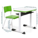 Conjunto Escolar Verde com Mesa e Cadeira 03 a 06 Anos